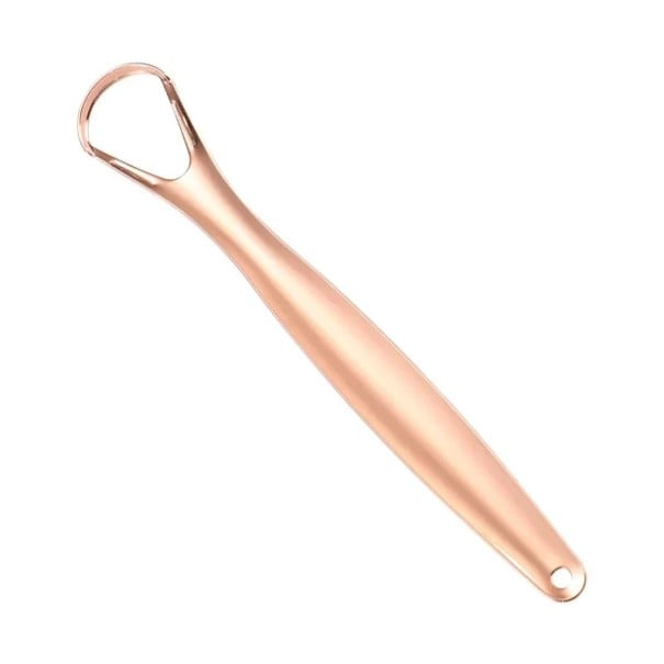 Raspador de lengua de acero inoxidable con anillo de 2,4 cm Limpiador higiénico de lengua de acero inoxidable Herramienta ergonómica dorado