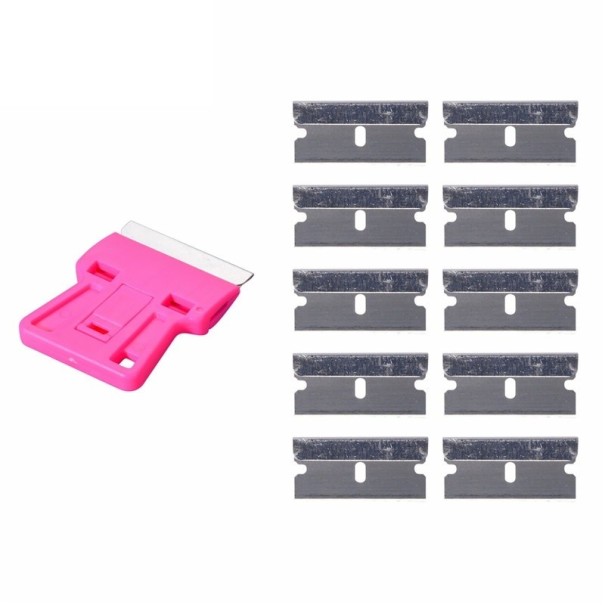 Raspador para remoção de resíduos de cola rosa