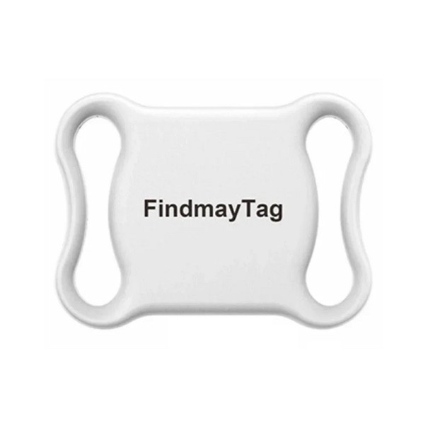 Rastreador GPS para perros y gatos Mini localizador bluetooth en collar Resistente al agua 4,5 x 3,3 cm Compatible con IOS y Android blanco