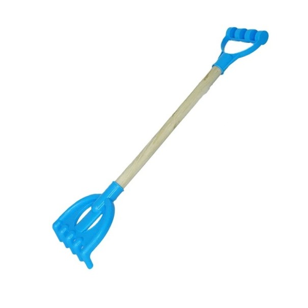 Rastrelli da giardino per bambini 53,5 x 12 cm Giocattolo estivo da spiaggia in acciaio inossidabile Attrezzo da scavo in plastica per bambini Regalo di compleanno blu