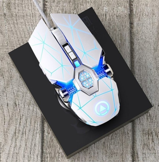 Rato de jogo profissional 3200 DPI H1 branco