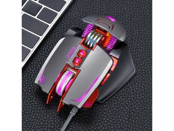 Ratón para juegos programable gris