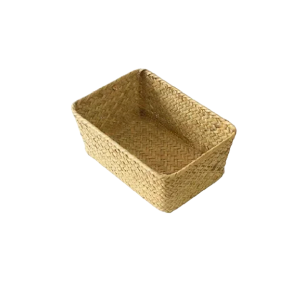 Rattan Aufbewahrungskorb 8 x 13 x 17 cm Kleiner dekorativer Organizer für Kleinigkeiten Kosmetik Zubehör für den Haushalt 1