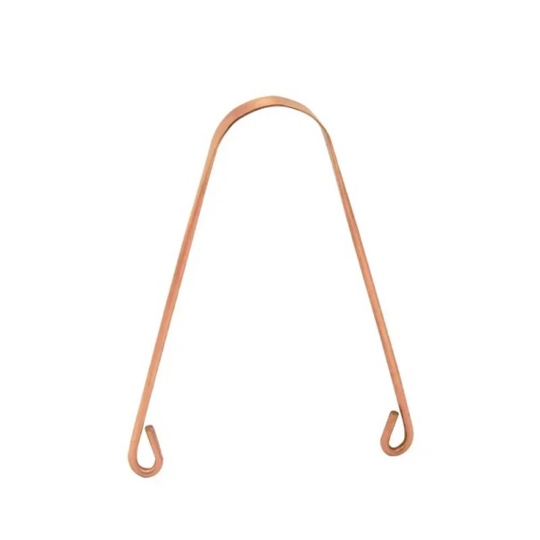 Răzătoare din cupru pentru limbă 12,2 x 6,9 cm Formă clasică în U Curățător ayurvedic pentru limbă Răzătoare metalică pentru limbă pentru îndepărtarea 1