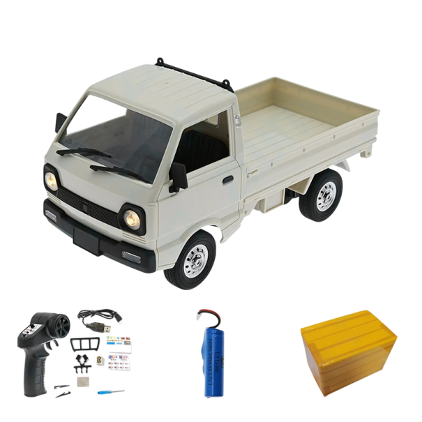 RC autó WPL D12 Mini 1:16 21×10,5×11,5 cm Elektromos távirányító Drift LED világítás Teherautó Offroad 25 perc vezetés 1