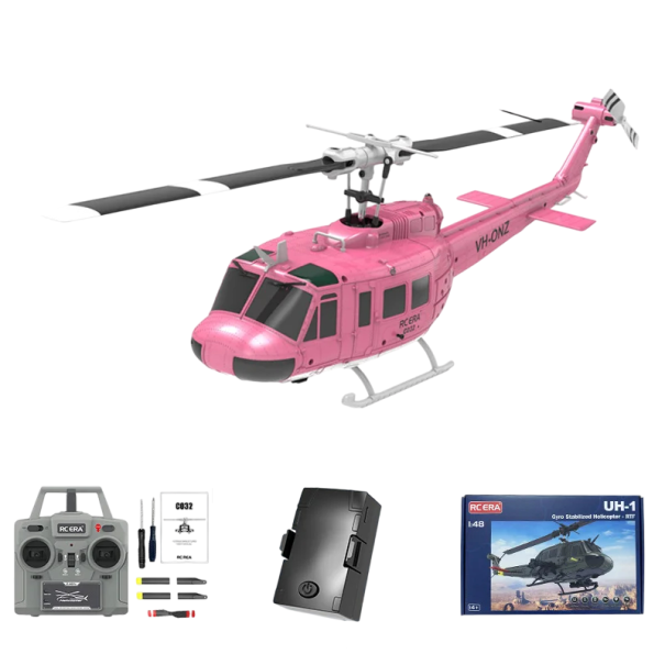 RC helikopter C032 1:48 2.4G 6CH 6-axlig gyroskop Optisk flöde Borstlös motor Höjdhållning 200 m räckvidd USB-laddning 13 min flygtid rosa