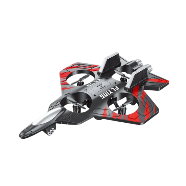 RC vliegtuig van duurzaam schuim 18 cm x 25,5 cm x 5,2 cm met afstandsbediening, verlichting en acrobatische functies voor beginnende piloten rood