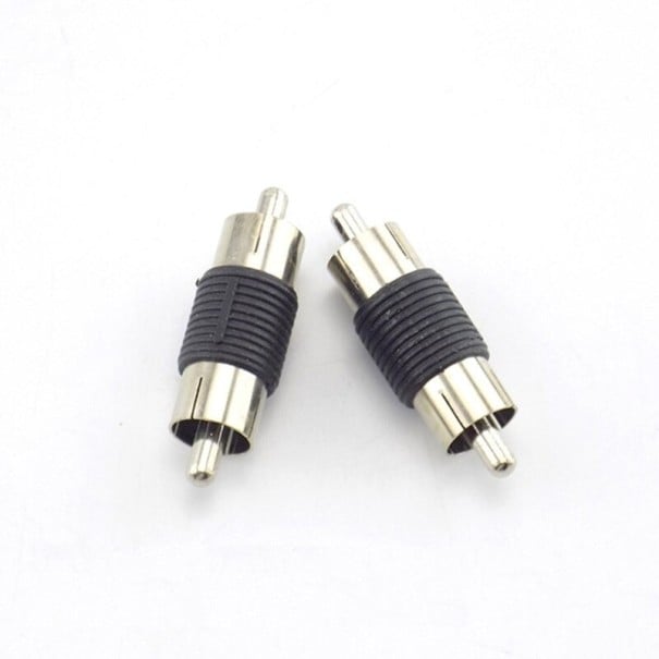 RCA cinch han til han 2 stk Adapter til forbindelse af to RCA stik i audio- og videoteknologi Metalstik Ribbede krop 1
