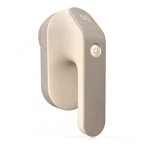 Rechargeable Fabric Shaver with 3 Speeds 2000 mAh Battery LED Display USB-C For Jumpers and Sofas beige