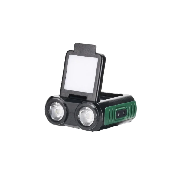 Rechargeable Head Torch with 900 lm IP66 USB C 1500 mAh 5 Light Modes Red Flashing Elastic Strap Outdoor Headlamp green