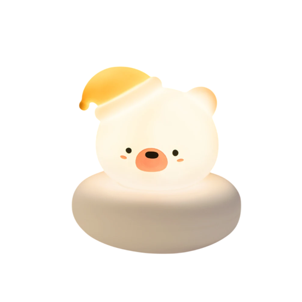 Rechargeable LED Night Light in the Shape of a Bear for Children 3 Brightness Levels Dimmable Lamp Silicone Lamp for Children's Room 1