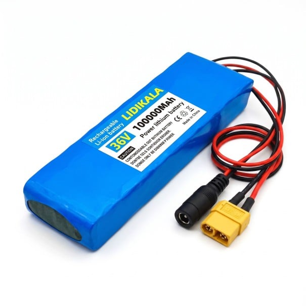 Rechargeable Lithium Battery for Electric Scooter LIDIKALA 36 V 10S2P T and DC Connectors 18650 Cells 186 x 66 x 38 mm Blue 1