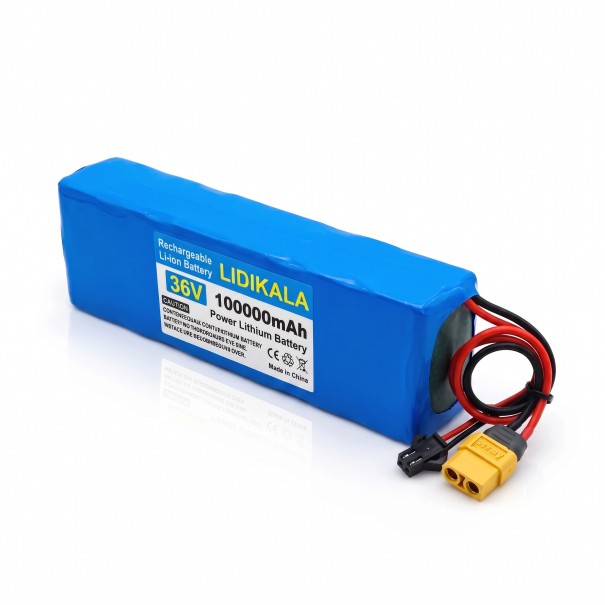 Rechargeable Lithium Battery for Electric Scooter LIDIKALA 36 V 10S2P XT60 and SM Connectors 18650 Cells 186 x 66 x 38 mm Blue Colour 1