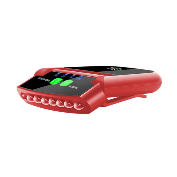 Rechargeable Mini LED Headlamp with USB Clip for Cap 6LED IPX4 Waterproof Touchless Control 1000mAh Rotatable Joint Portable Headlight red