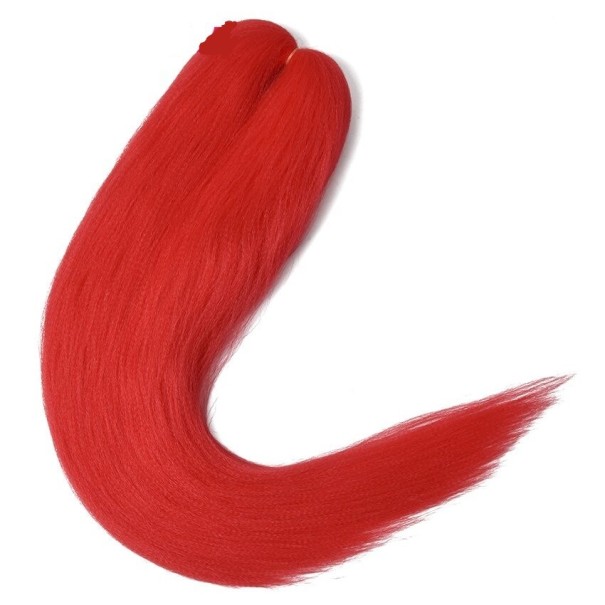 Rechte kanekalon 55 cm rood