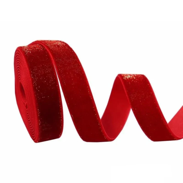 Red Christmas Glitter Ribbon 15 mm x 5 m Glossy Decorative Ribbon for Gifts, Wreaths, Ornaments and Christmas Arrangements 1