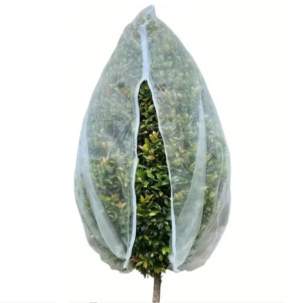 Red de protección de jardín contra insectos y aves 300 × 300 cm con cordón ajustable y cremallera Red blanca para proteger frutas, cítricos y flores 1