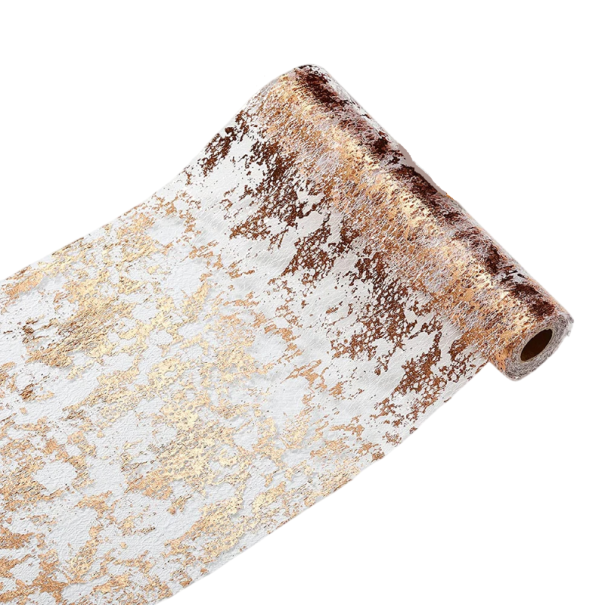 Red decorativa brillante para mesa 28 × 275 cm rollo brillante para decoraciones de mesa para bodas, cumpleaños y decoración de fiestas rosa viejo