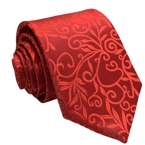 Red Men's Tie 146 x 8 cm Elegant Tie for Social and Formal Wear Men's Fashion Stylish Accessory for Shirt and Suit Business Tie 1