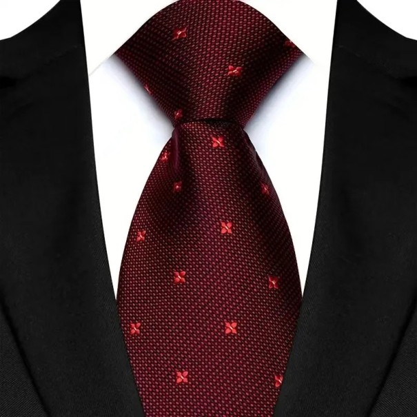 Red Men's Tie with Floral Pattern 145 x 8 cm Stylish Men's Accessory for Business and Social Events Quality Material Elegant Tie 1