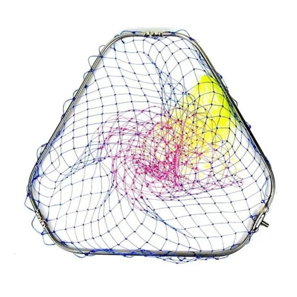 Rede de pesca triangular colorida 40 cm Profundidade 50 cm Rede em aço inoxidável com linha resistente Estrutura durável Malha resistente Uso 1