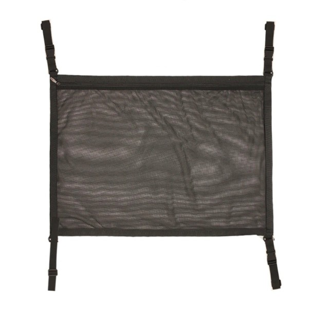 Rede de tecto para carro 80x55 cm rede de armazenamento preta para tecto organizador de bagagem com fecho e fivelas para o interior do veículo 1