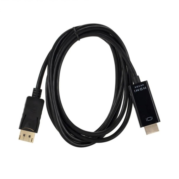 Redução DisplayPort para HDMI 4K Cabo 1,8 m Adaptador para monitores e televisores Qualidade de transmissão de vídeo Suporte de áudio Plug & Play Construção resistente 1