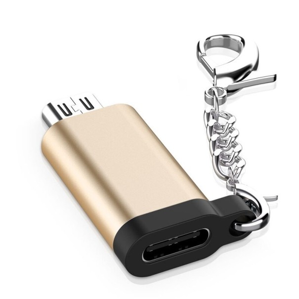 Redução Micro USB para USB-C J51 dourado