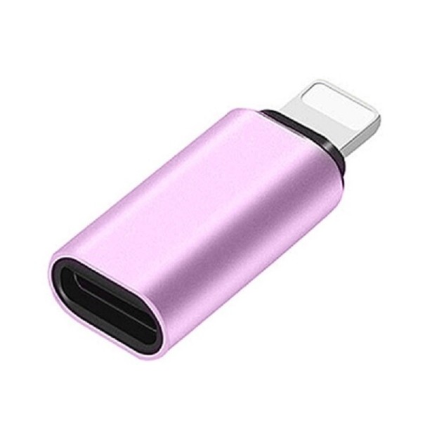 Redukce Lightning na USB-C růžová