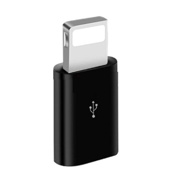 Redukce pro Apple iPhone Lightning na Micro USB K111 černá