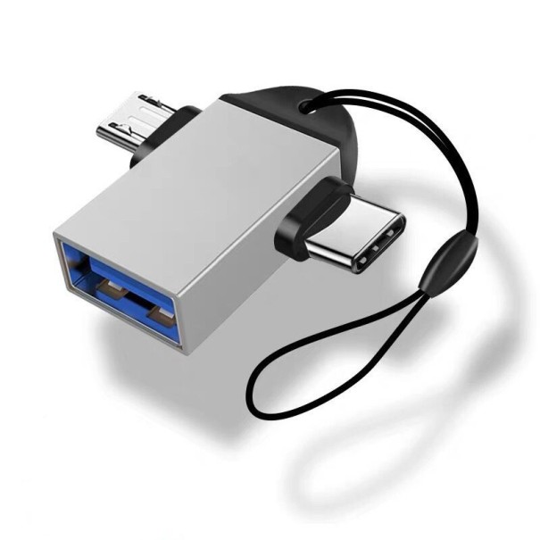 Redukce USB-C / Micro USB na USB 3.0 stříbrná 1