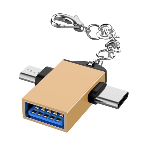 Redukce USB-C / Micro USB na USB 3.0 zlatá 2