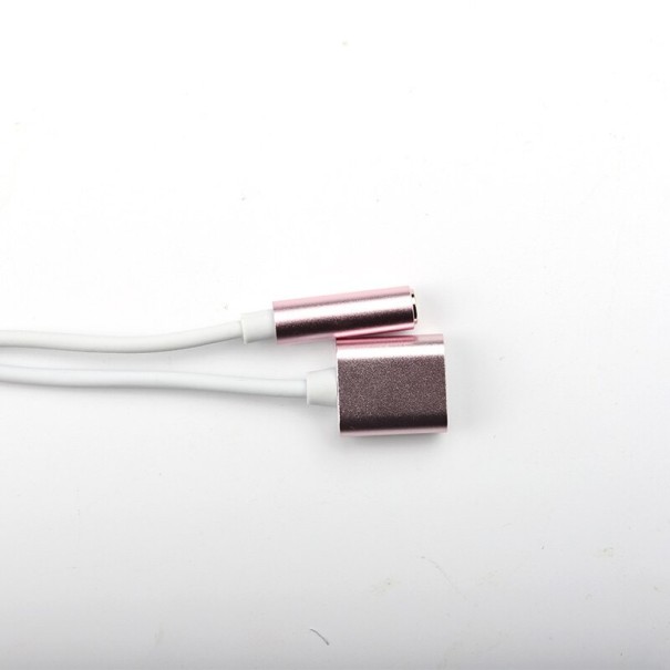 Redukcia pre Apple iPhone Lightning na 3,5mm jack / Lightning K66 ružová