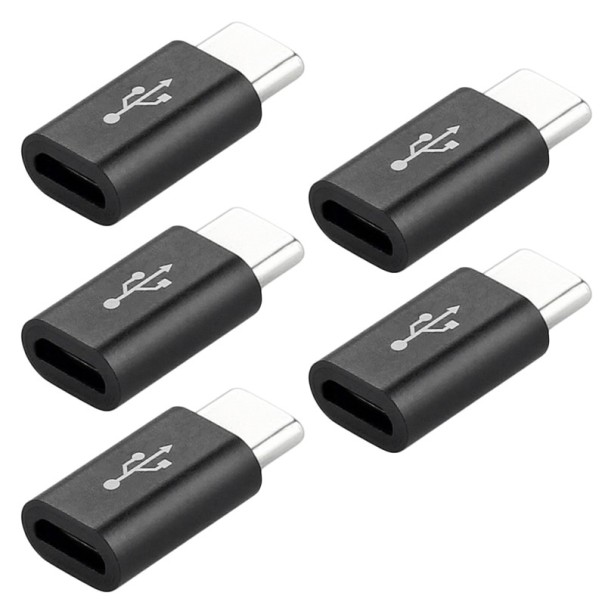 Redukcia pre USB-C na Micro USB 5 ks čierna