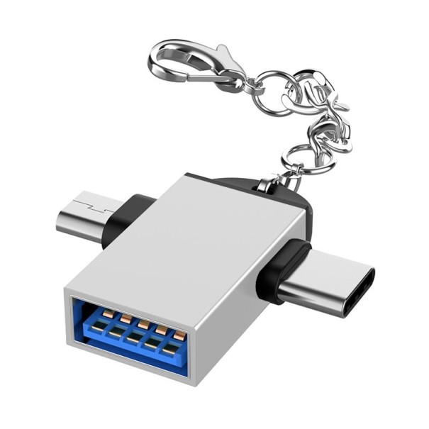 Redukcia USB-C / Micro USB na USB 3.0 strieborná 2