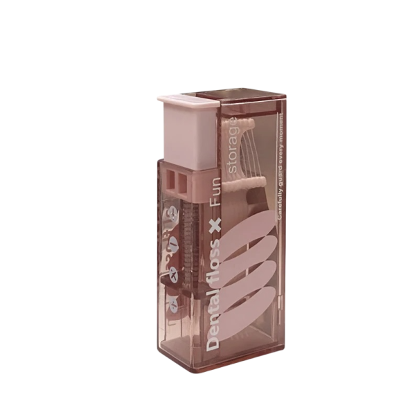 Refillable Travel Dental Floss Dispenser 10 pcs Practical Dispenser Dental Hygiene Compact Case 85 × 36 × 25 mm pink