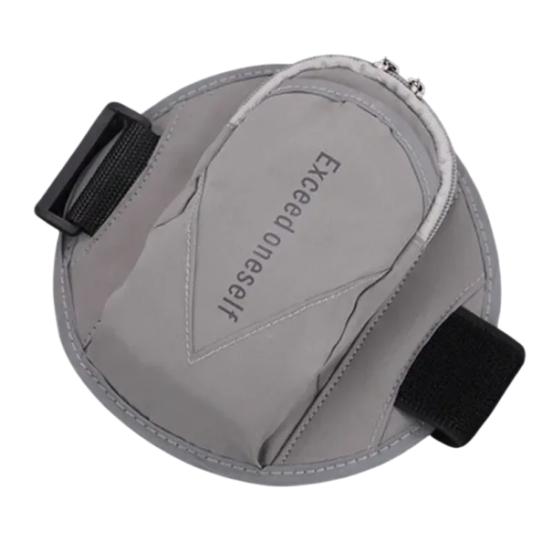 Reflecterende hardlooparmband met waterdicht design en verstelbare omtrek van 14-38 cm voor comfortabel hardlopen en sporten grijs