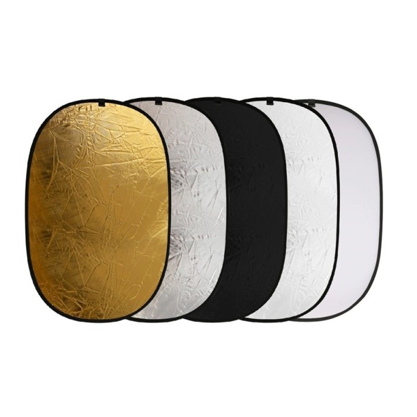 Réflecteur photographique ovale 5 en 1 120 x 90 cm, diffuseur de lumière pliable et portable avec supports pour les mains, studio photo, portraits 1