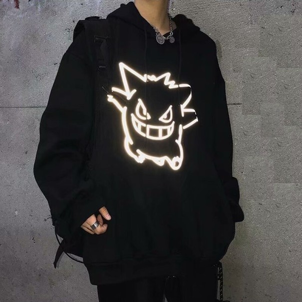 Reflekterende sweatshirt F141 sort L