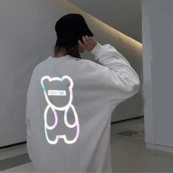 Reflekterende sweatshirt hvid XS