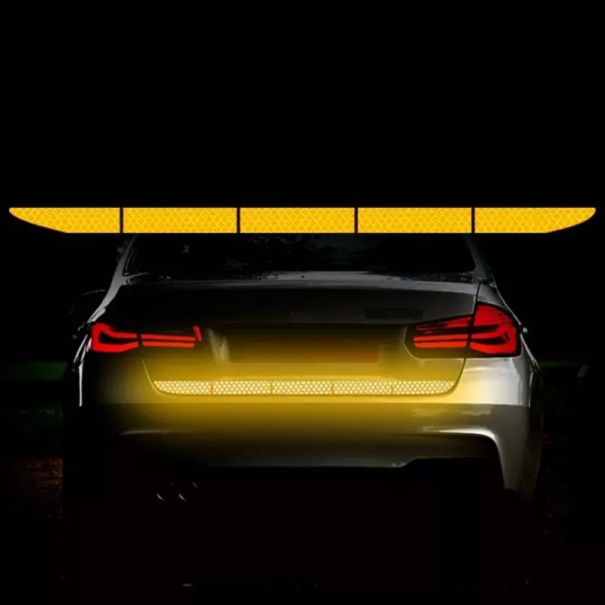 Reflexná samolepka na auto 5 ks žltá