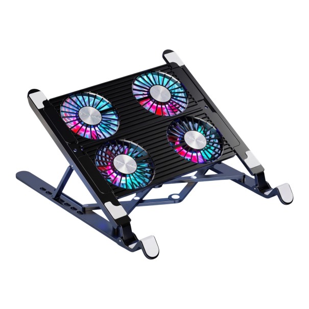 Refroidisseur pour ordinateur portable 13 à 17,3 pouces avec 4 ventilateurs, support de refroidissement pliable et support réglable portable 1