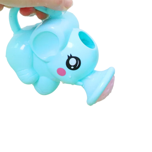 Regador de plástico para crianças em forma de elefante 5,5 x 14,5 x 9 cm Brinquedo de água Regar o jardim Desenvolvimento motor Acessório de banho 1