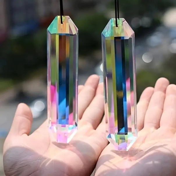 Regenbogen-Kristall zum Aufhängen, 2 Stück, Sonnenfänger für Fenster oder Garten, zum Aufhängen, dekorativer Kristall, erzeugt ein Regenbogen-Glas-Ornament, Feng Shui 1