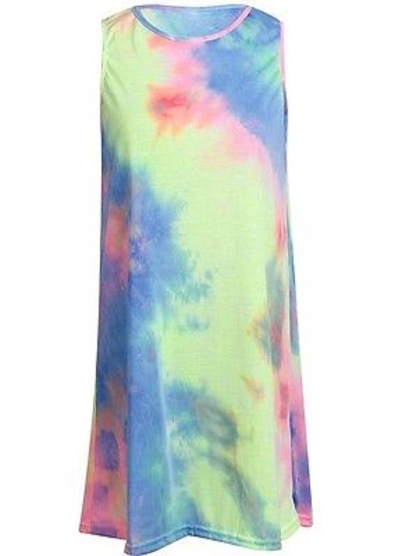 Regenbogen-Sommerkleid XS