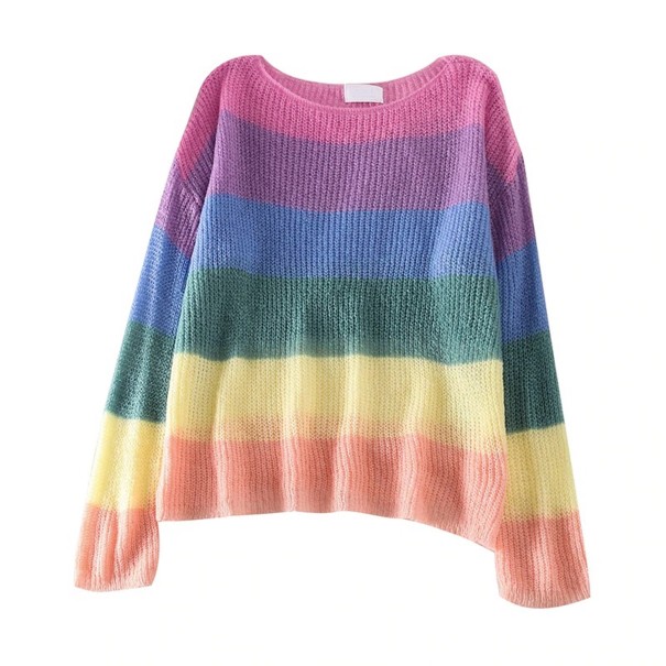 Regenbogenpullover für Damen A2326 1