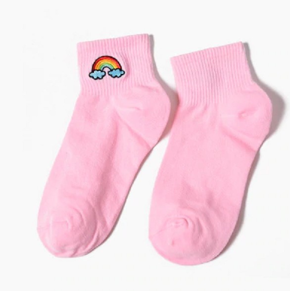 Regenbogensocken für Damen rosa