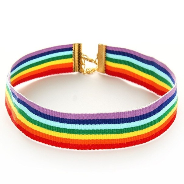 Regenboogchoker voor dames 1,6 cm