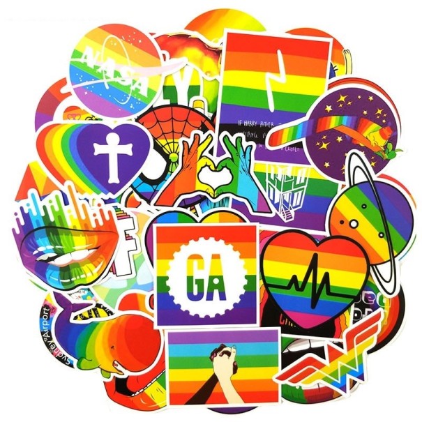 Regenboogstickers 50/100 stuks 2