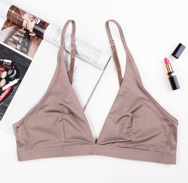 Reggiseno con coppe a triangolo caffè M